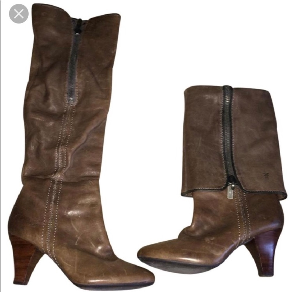 Dannika Piping Zip Frye leather boot